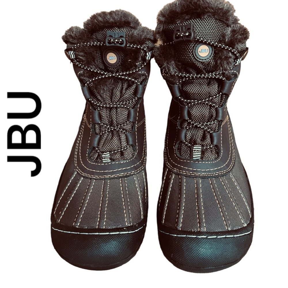 JBU by JAMBU Pullman Women’s Brown Duck Boots Faux Fur Bungee Lace Up 7M